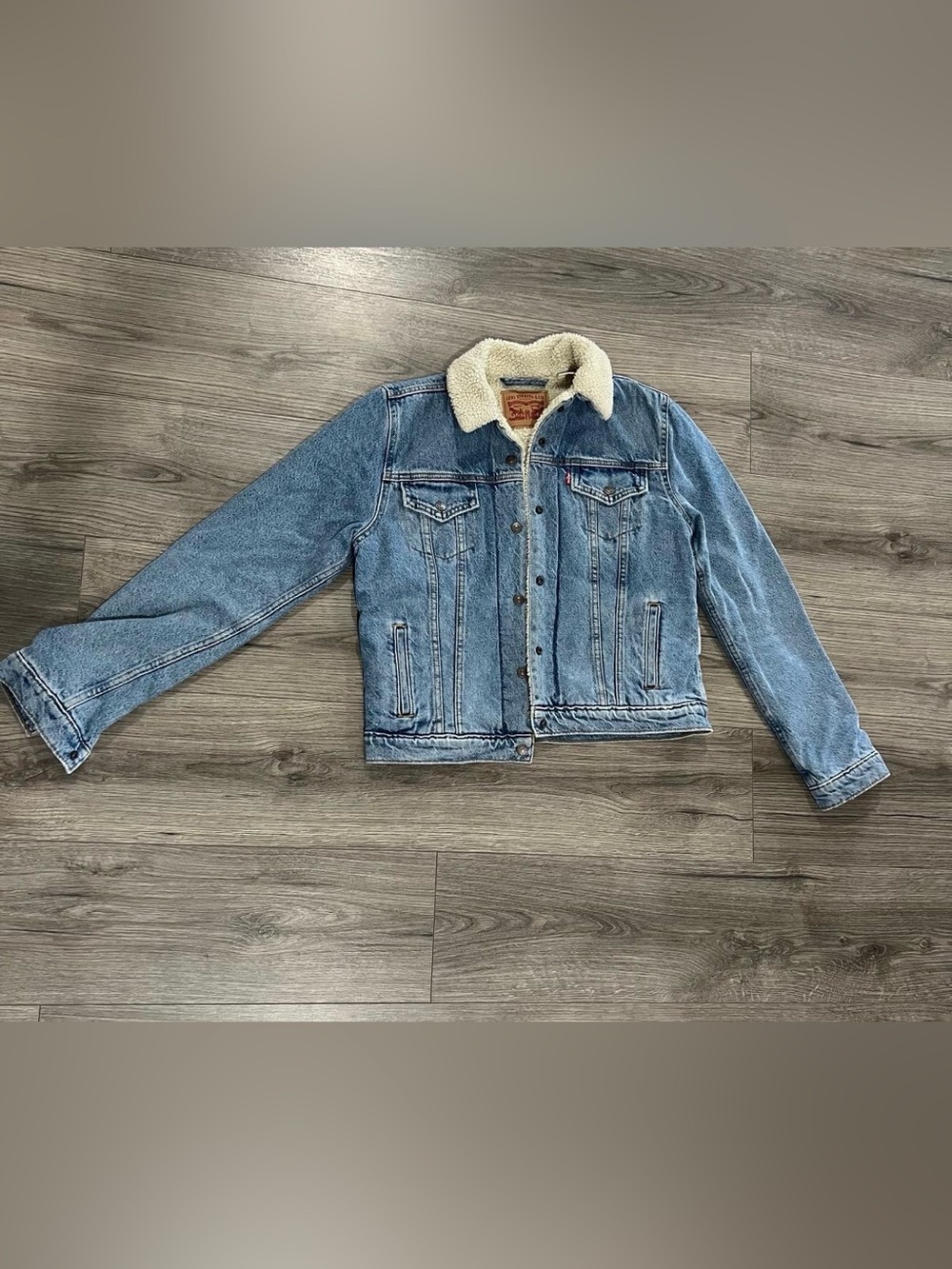 Levi's Light Blue Denim Sherpa Jacket